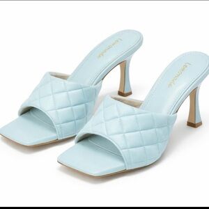 Women's Light Blue Quilted Mules size 36.5